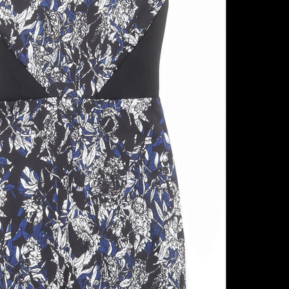 Atmosphere Womens Blue Floral Polyester Pencil Dress Size 10 Halter Button