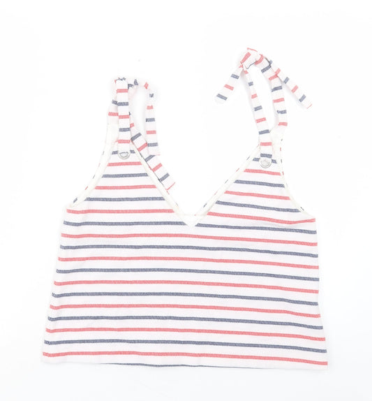 Womens UK Size M Zara White Cropped Tank