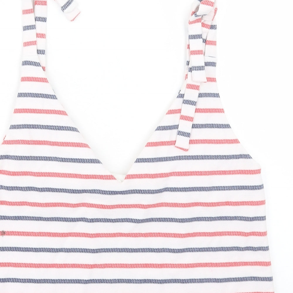 Womens UK Size M Zara White Cropped Tank