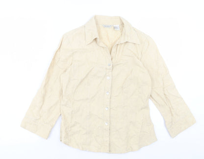 Womens UK Size S M&Co Ivory Basic Button-Up