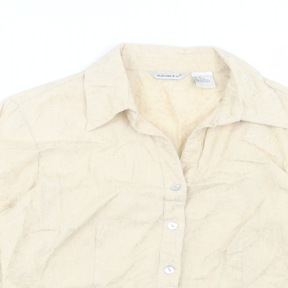Womens UK Size S M&Co Ivory Basic Button-Up