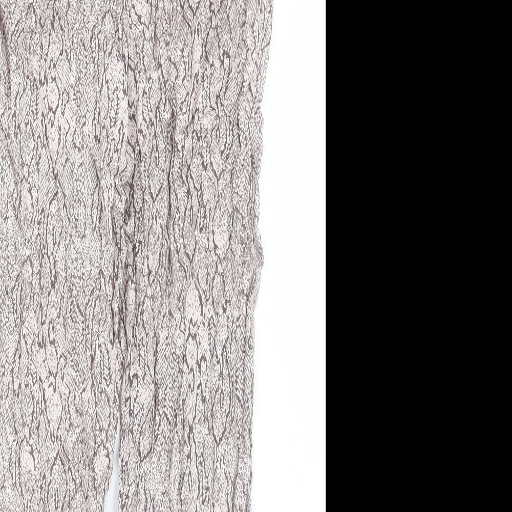 Primark Womens Animal Print Viscose Trousers Size 6 L26 in Regular Drawstring