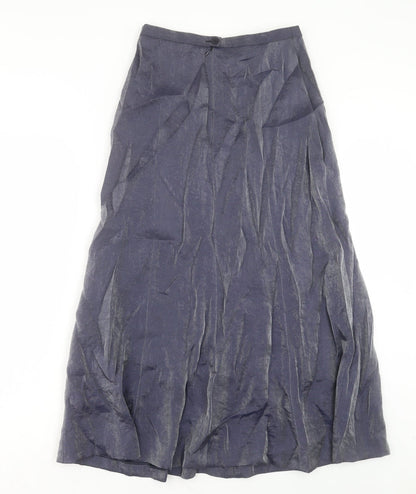 Fisser Womens Blue Polyester A-Line Skirt Size 8 Button