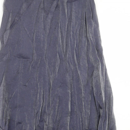 Fisser Womens Blue Polyester A-Line Skirt Size 8 Button