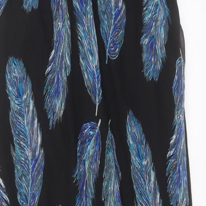 FOREVER 21 Womens Blue Geometric Polyester A-Line Size L Scoop Neck Pullover