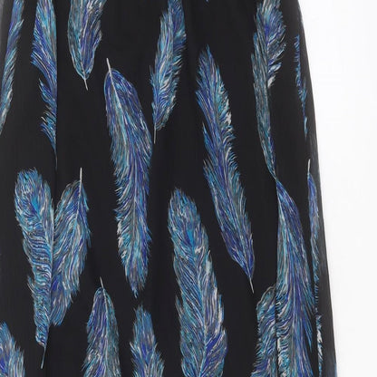 FOREVER 21 Womens Blue Geometric Polyester A-Line Size L Scoop Neck Pullover