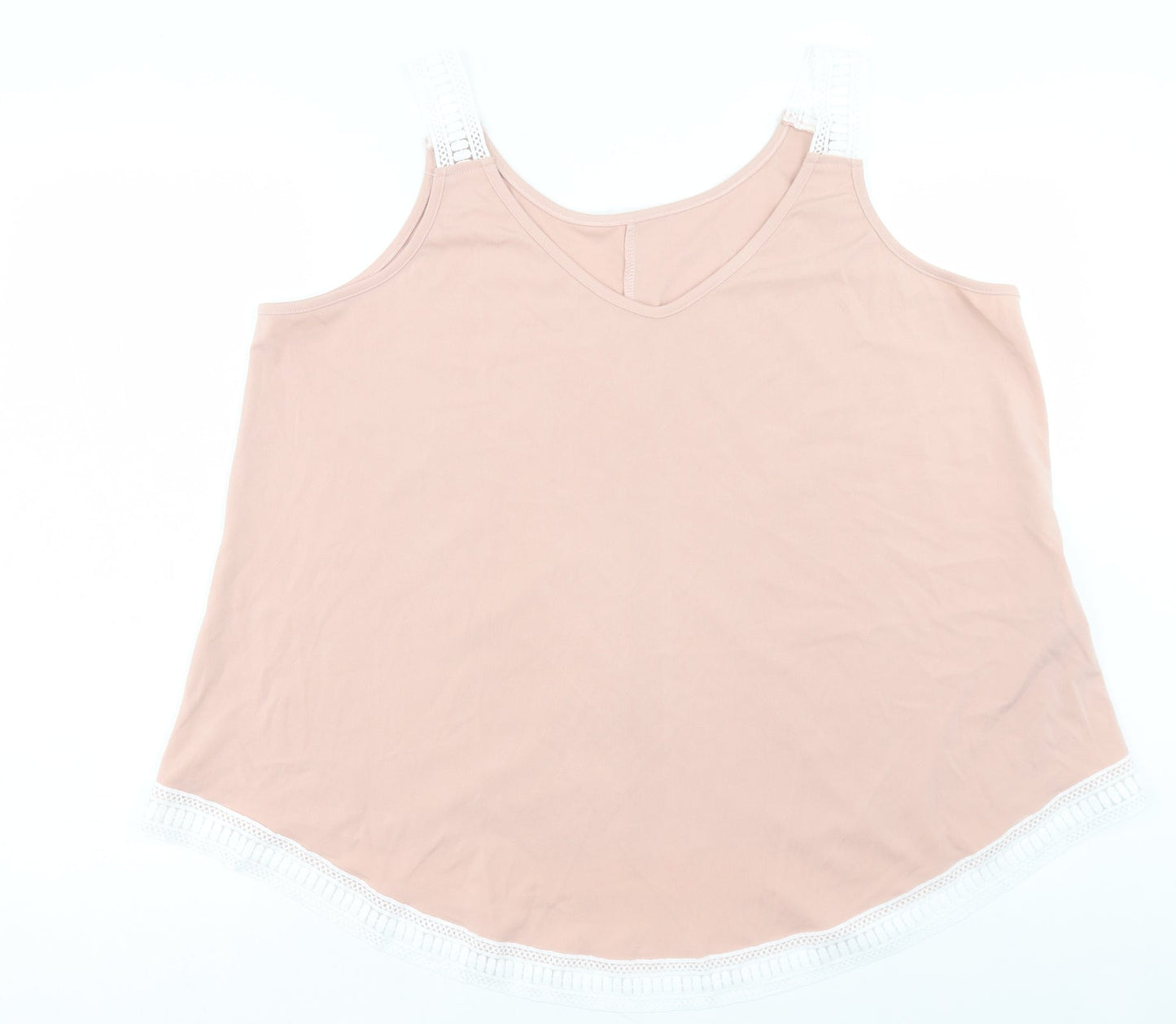 SheIn Womens Pink Polyester Basic Tank Size 3XL V-Neck