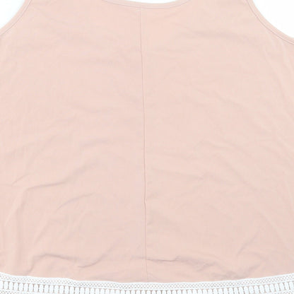 SheIn Womens Pink Polyester Basic Tank Size 3XL V-Neck