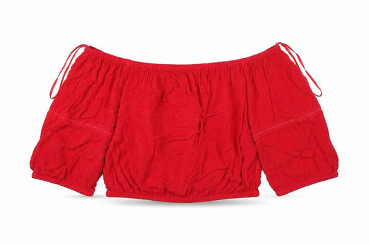 Womens UK Size 6 Miss Selfridge Red Cropped T-Shirt