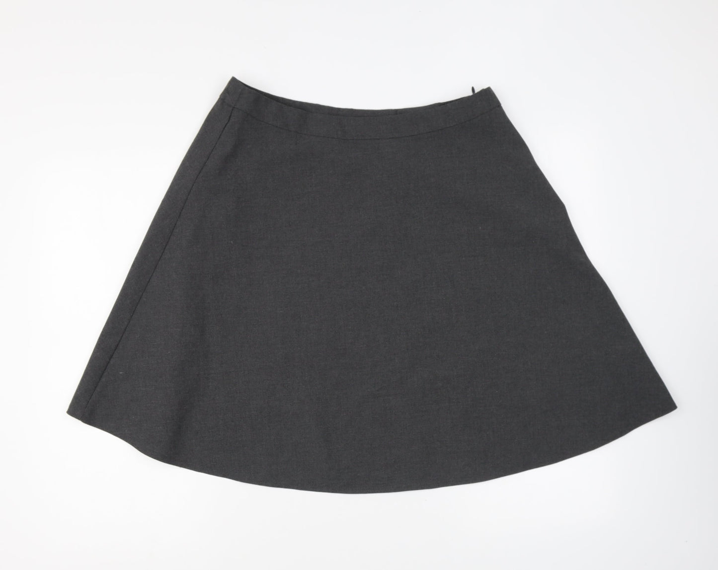 Marks and Spencer Womens Grey Polyester Skater Skirt Size 32 in Zip