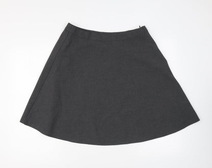 Marks and Spencer Womens Grey Polyester Skater Skirt Size 32 in Zip