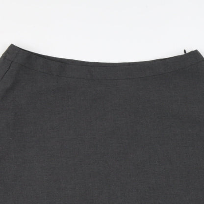 Marks and Spencer Womens Grey Polyester Skater Skirt Size 32 in Zip