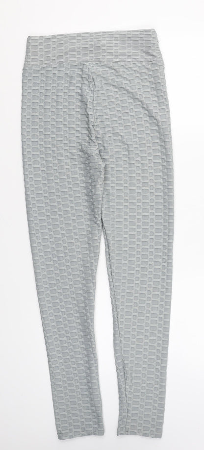 Preworn Womens Grey Polyamide Compression Leggings Size S L25 in Regular Pullover