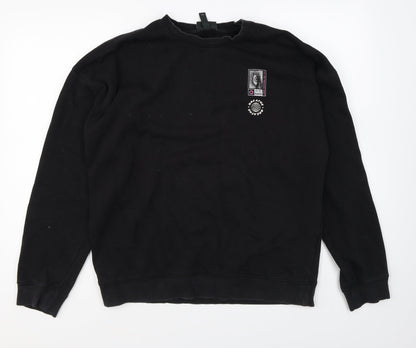 H&M Womens Black Cotton Pullover Sweatshirt Size M Pullover