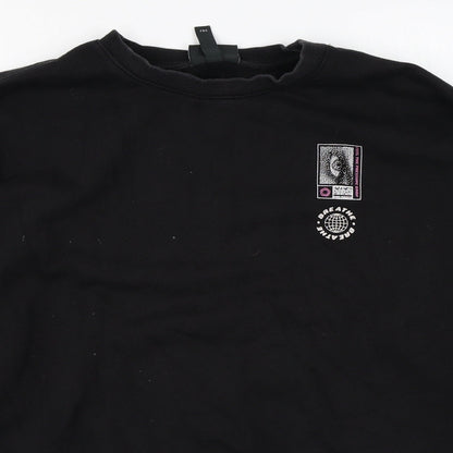 H&M Womens Black Cotton Pullover Sweatshirt Size M Pullover
