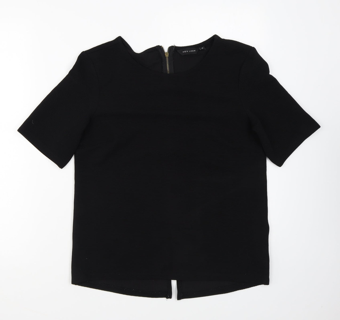 Womens UK Size 10 New Look Black Basic T-Shirt