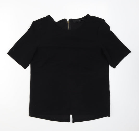 Womens UK Size 10 New Look Black Basic T-Shirt
