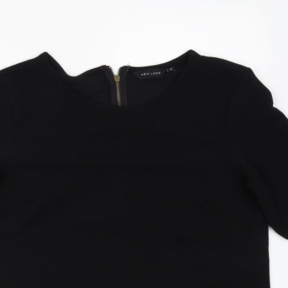 Womens UK Size 10 New Look Black Basic T-Shirt