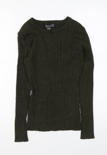 Primark Womens Green Round Neck Acrylic Pullover Jumper Size S