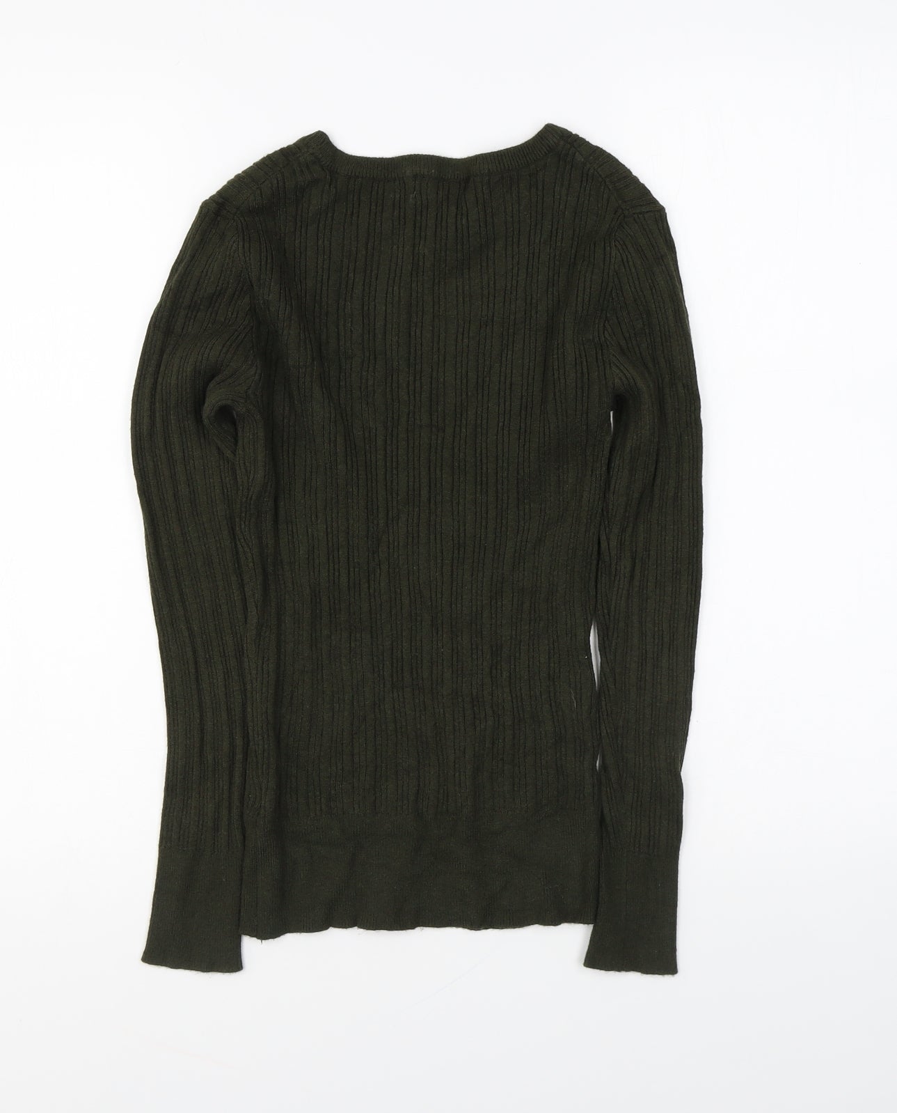 Primark Womens Green Round Neck Acrylic Pullover Jumper Size S