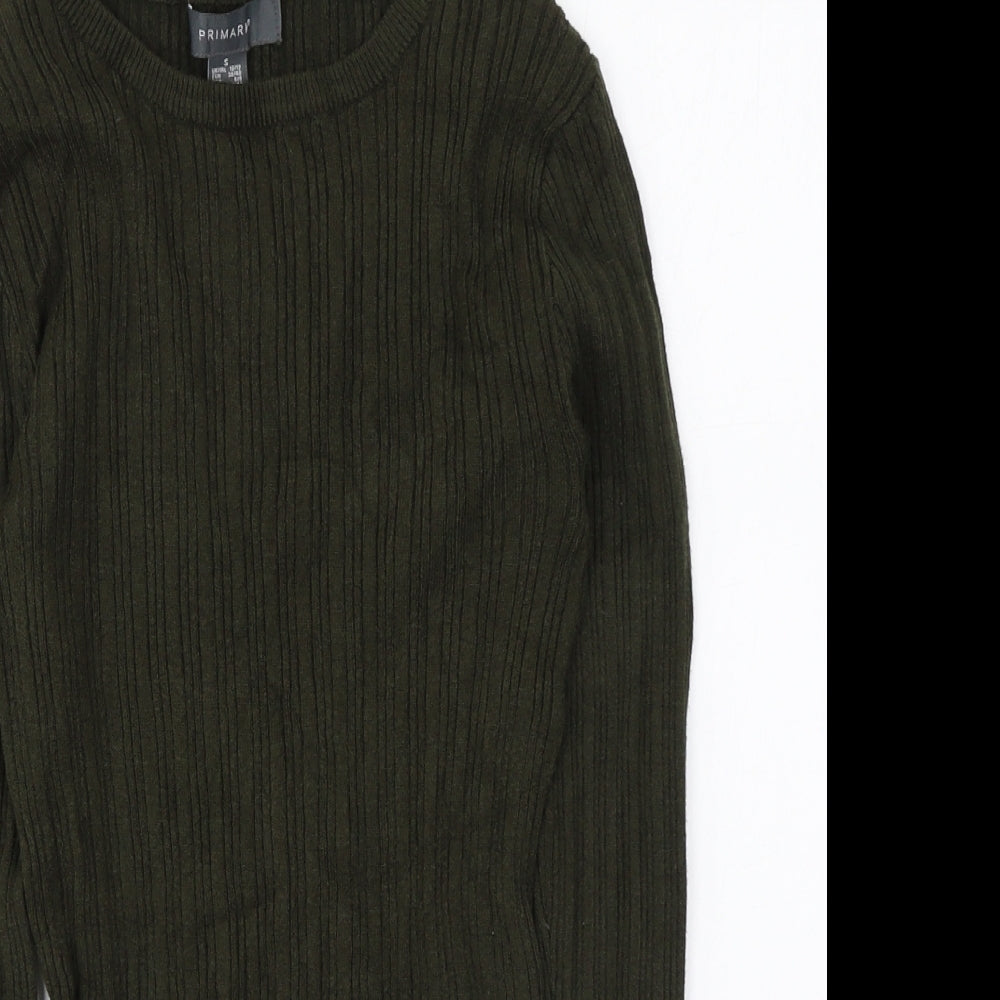 Primark Womens Green Round Neck Acrylic Pullover Jumper Size S