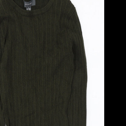 Primark Womens Green Round Neck Acrylic Pullover Jumper Size S