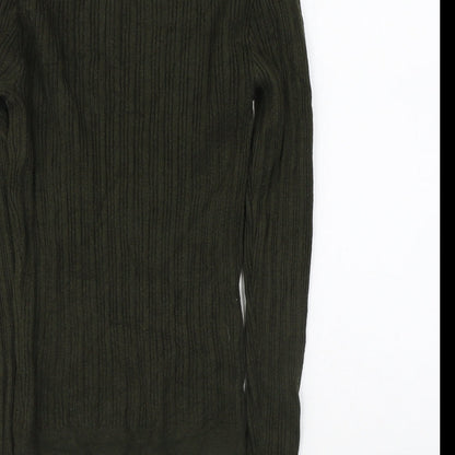 Primark Womens Green Round Neck Acrylic Pullover Jumper Size S