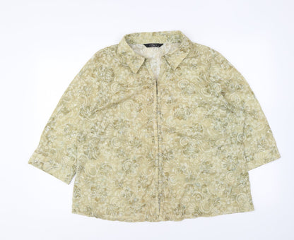 Womens UK Size 20 Bonmarché Yellow Basic Button-Up