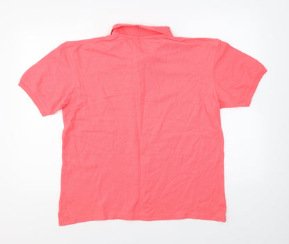 Womens UK Size L Jumper Pink Basic Polo