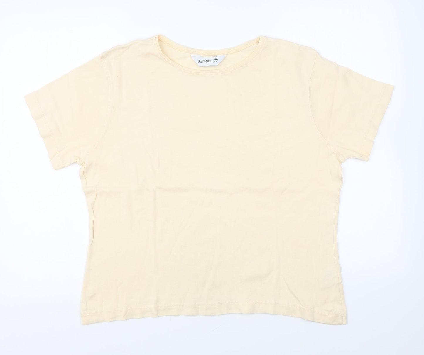 Womens UK Size XL Jumper Yellow Basic T-Shirt