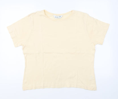 Womens UK Size XL Jumper Yellow Basic T-Shirt