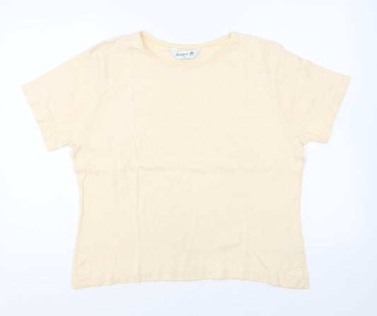 Womens UK Size XL Jumper Yellow Basic T-Shirt