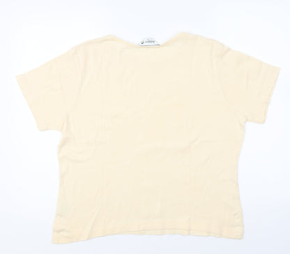 Womens UK Size XL Jumper Yellow Basic T-Shirt