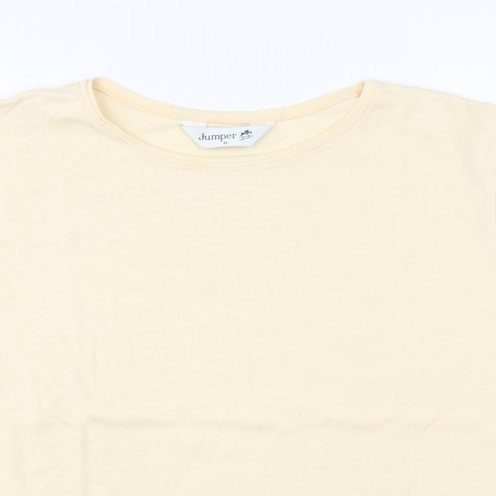 Womens UK Size XL Jumper Yellow Basic T-Shirt