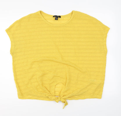 Womens UK Size L New Look Yellow Pullover Jumper