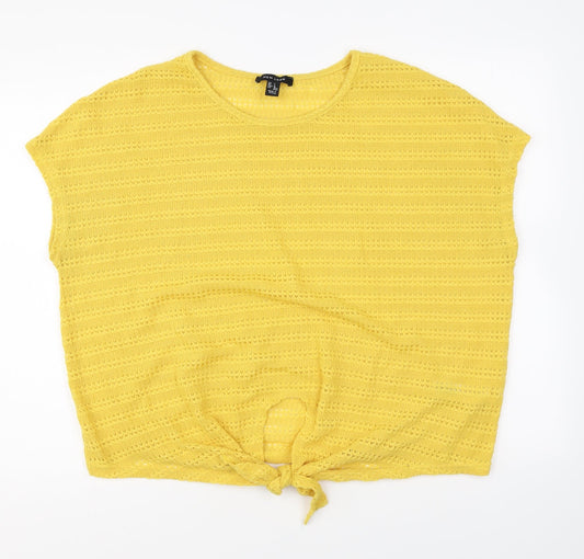 Womens UK Size L New Look Yellow Pullover Jumper