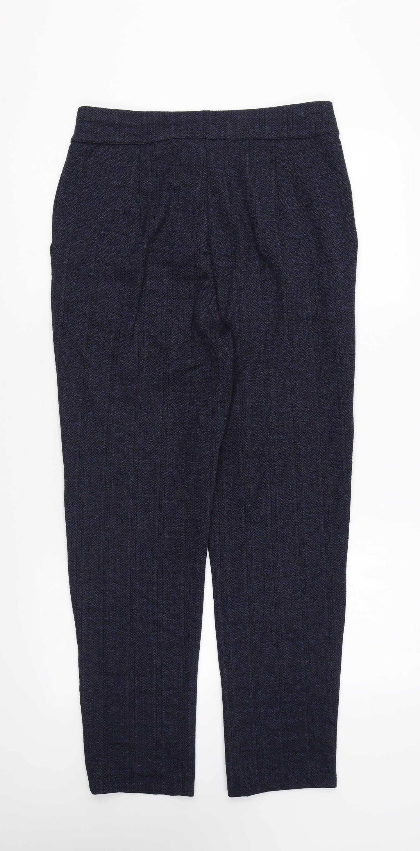 TU Womens Blue Polyester Trousers Size 10 L26 in Regular Zip