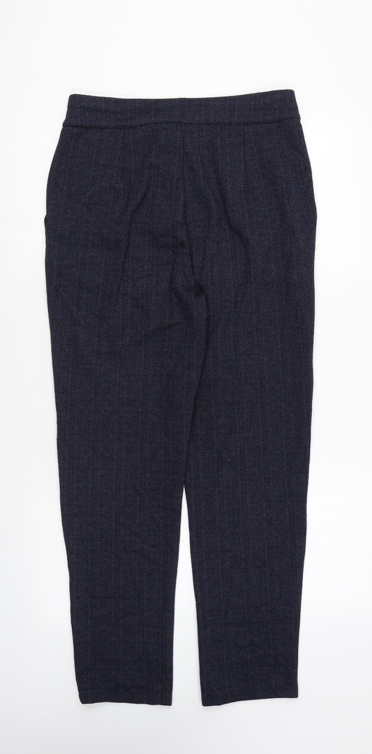 TU Womens Blue Polyester Trousers Size 10 L26 in Regular Zip