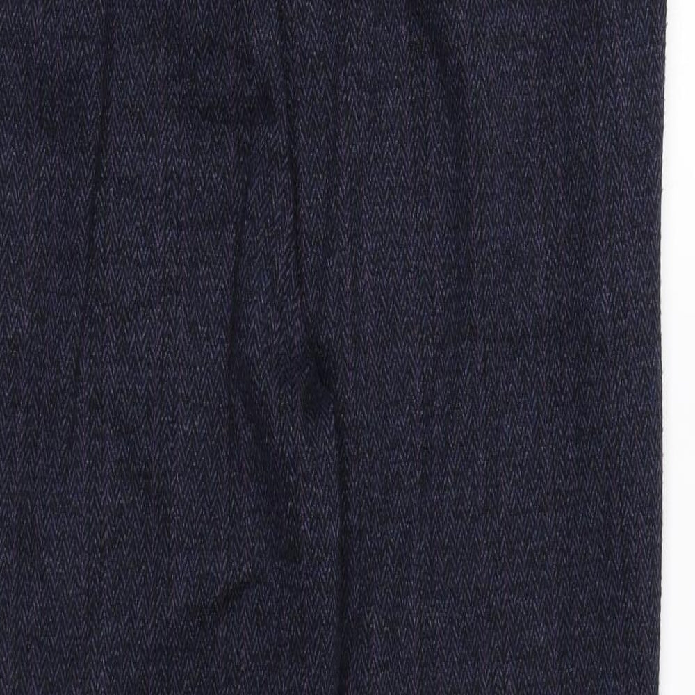 TU Womens Blue Polyester Trousers Size 10 L26 in Regular Zip