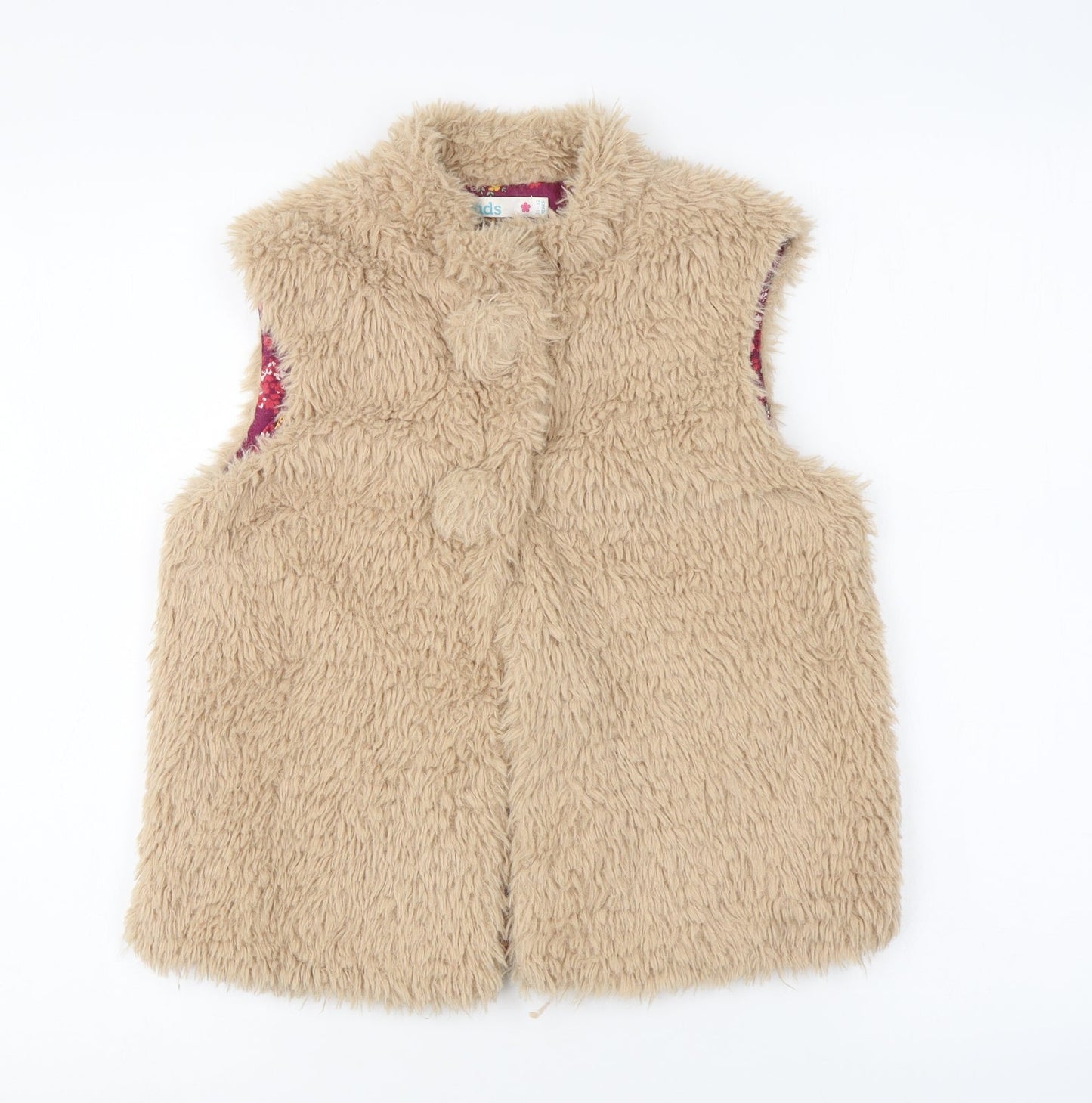 M&Co Girls Brown Gilet Jacket Size 11-12 Years Button