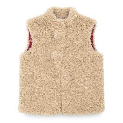 M&Co Girls Brown Gilet Jacket Size 11-12 Years Button