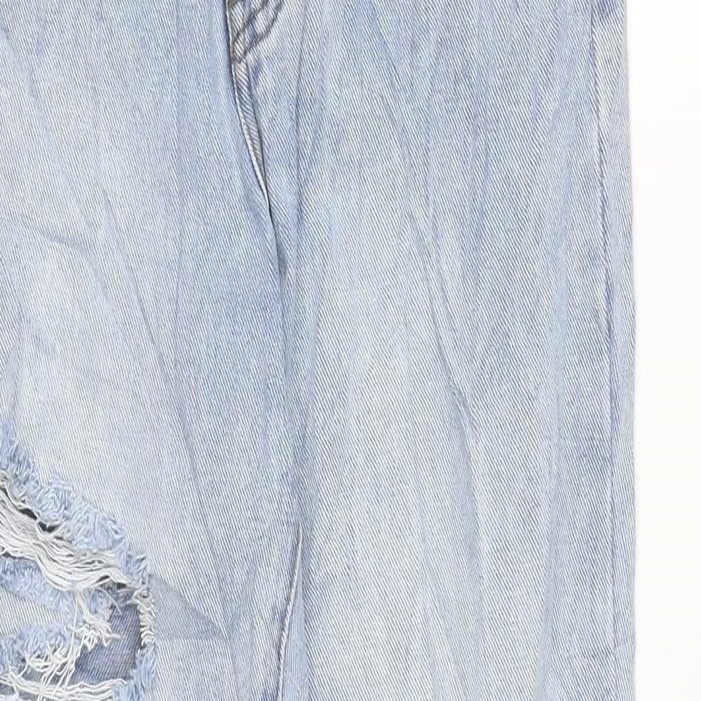 Misspap Womens Blue Cotton Straight Jeans Size 6 L25 in Regular Zip