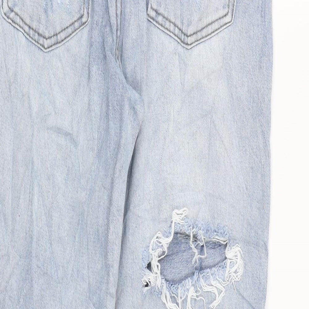 Misspap Womens Blue Cotton Straight Jeans Size 6 L25 in Regular Zip