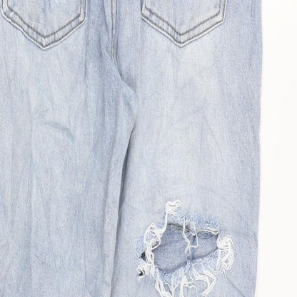 Misspap Womens Blue Cotton Straight Jeans Size 6 L25 in Regular Zip