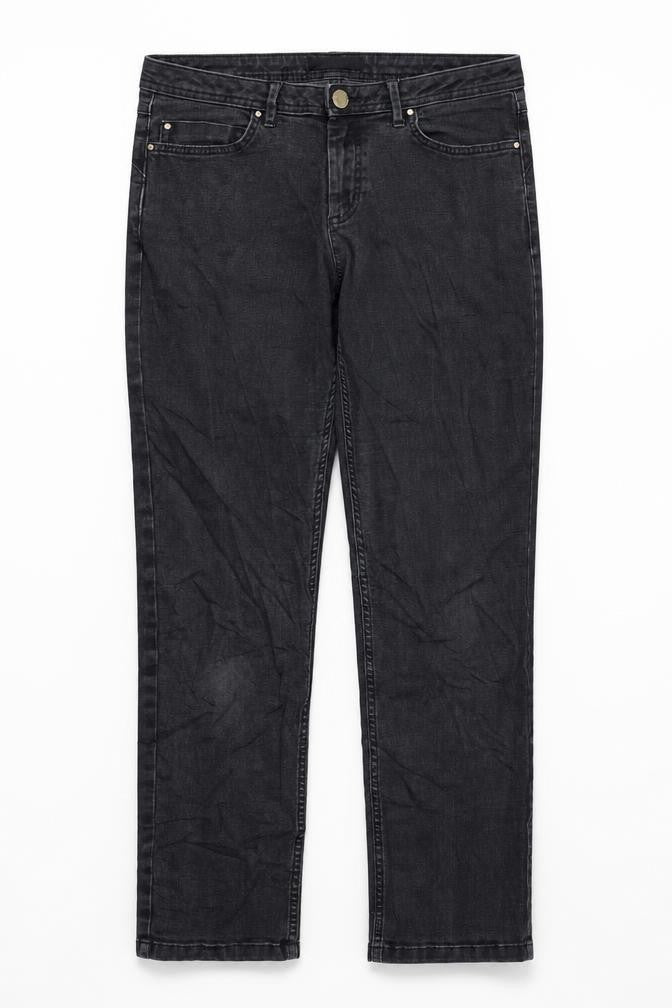 Marks and Spencer Womens Black Cotton Skinny Jeans Size 12 L27 in Regular Zip