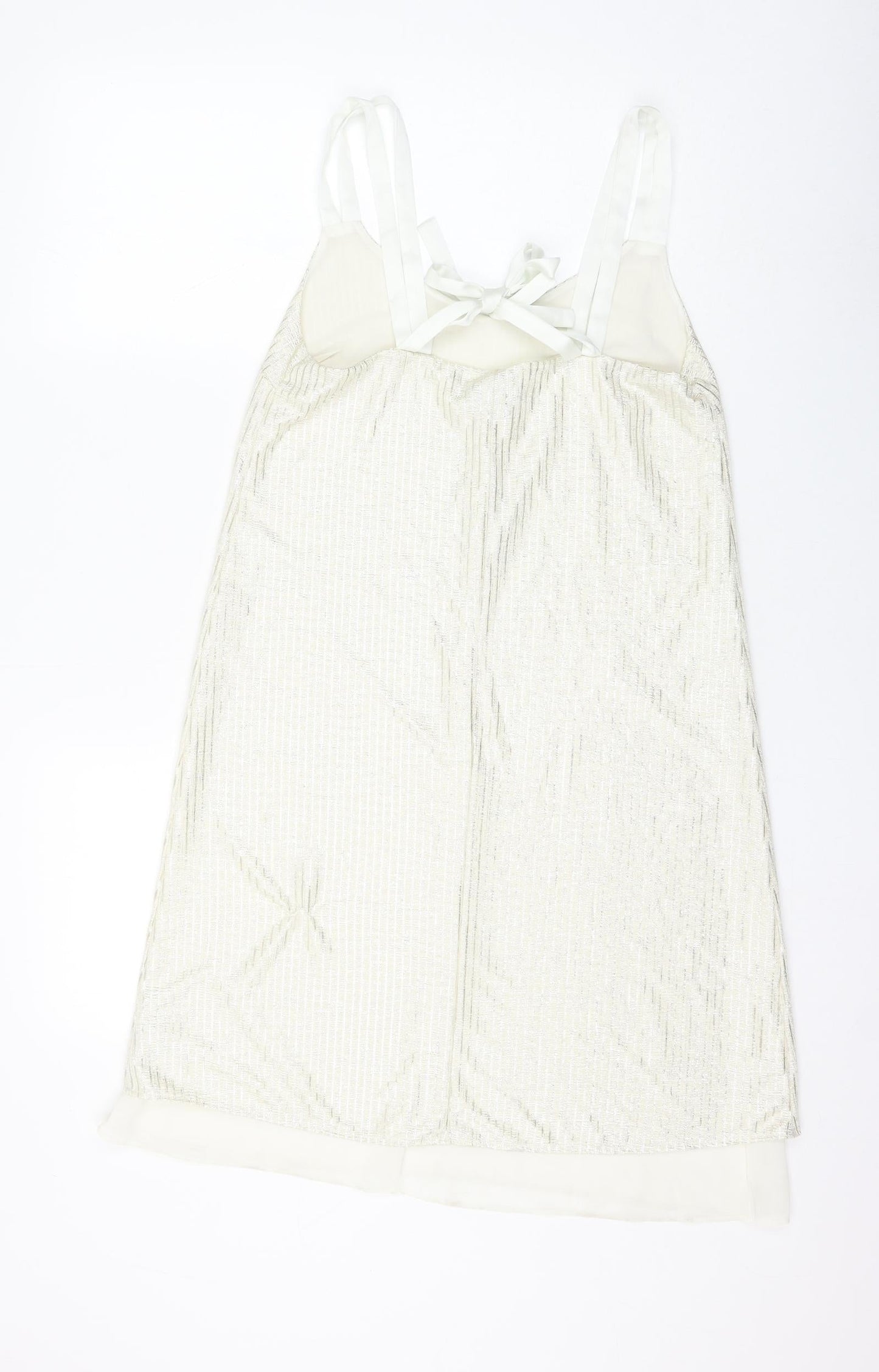 NEXT Womens White Polyester Shift Size 8 Round Neck Pullover