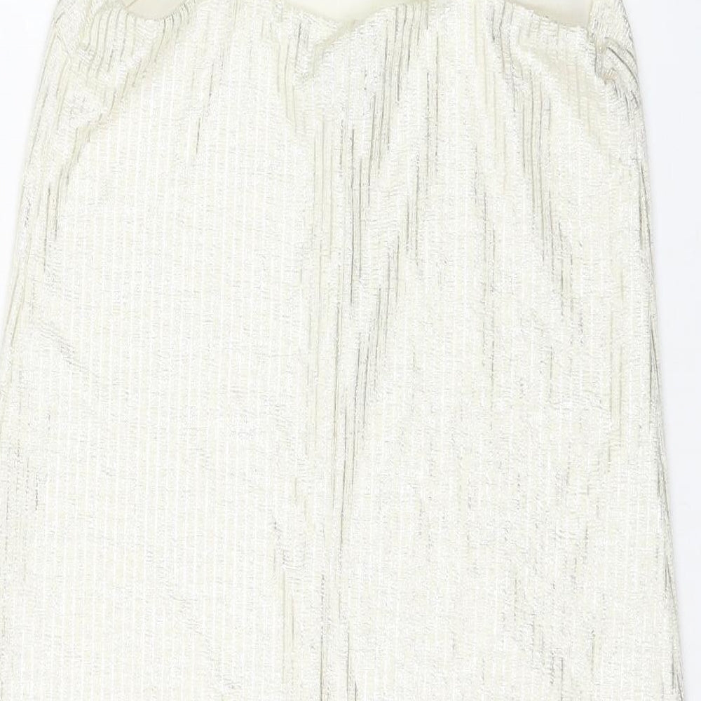 NEXT Womens White Polyester Shift Size 8 Round Neck Pullover