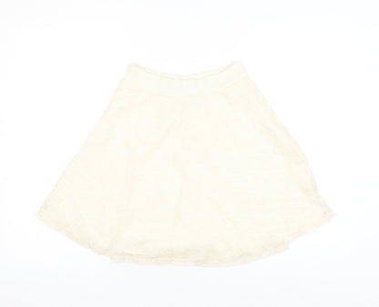 H&M Womens White Polyamide Skater Skirt Size XS