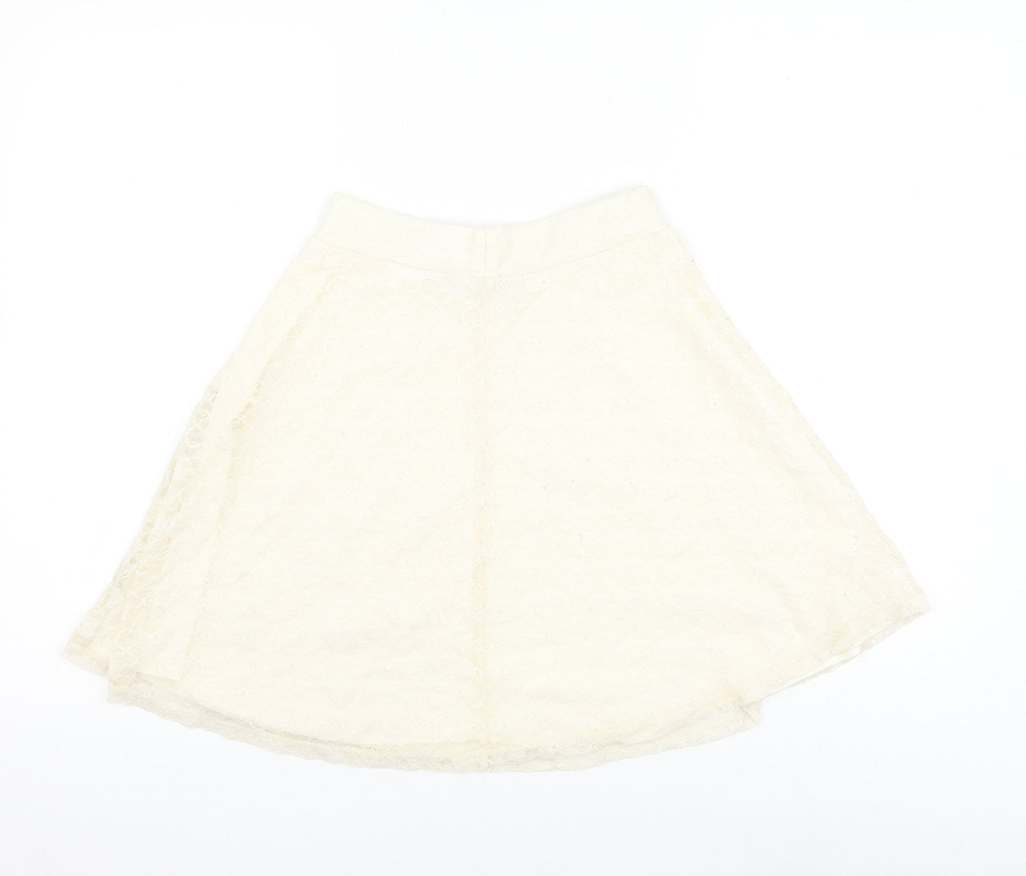 H&M Womens White Polyamide Skater Skirt Size XS