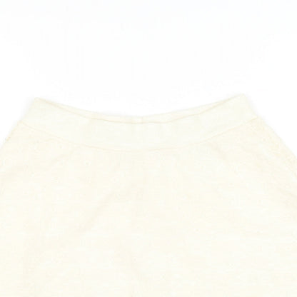 H&M Womens White Polyamide Skater Skirt Size XS